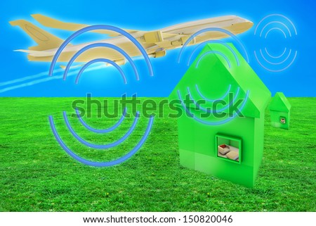 Aircraft noise - 3d rendered illustration