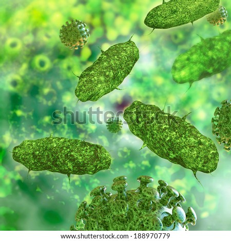 Bacteria 3D rendered illustration Bacteria 3D rendered illustration