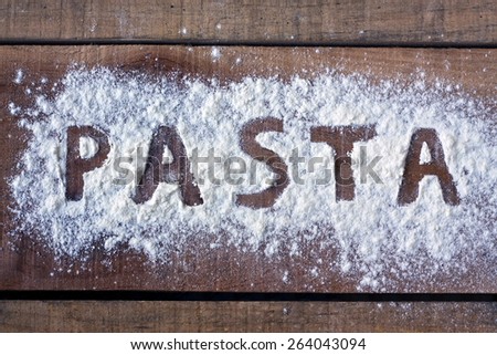 Pasta word with background