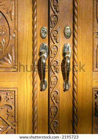 Door of the Monastery Details from the door of the Orthodox Monastery in Milton, Ontario, Canada.
