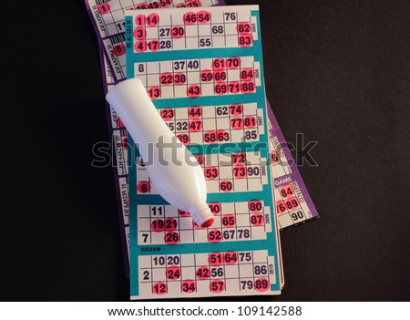 Closeup from a bingo game