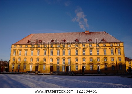 The castle (university) in Osnabrueck, Germany, in the winter