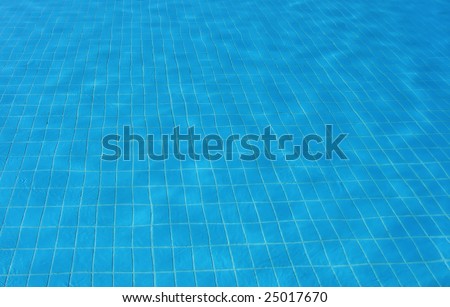 bottom and water in blue transparent pool  . background