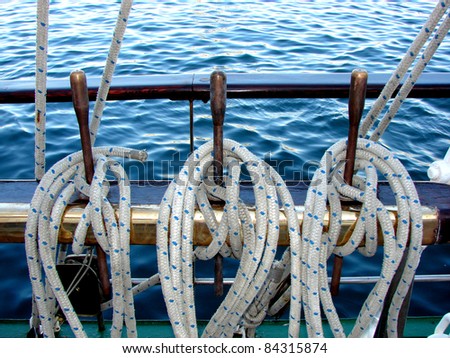 board and deck of a sailing vessel of  ship