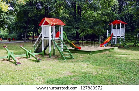 Empty playground, jungle gym at the park