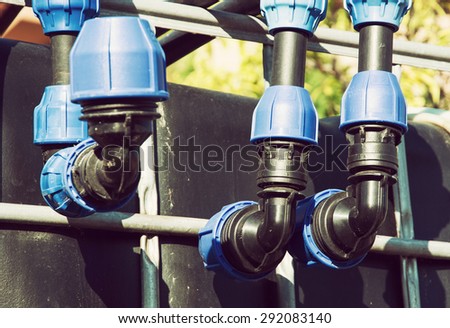 Pipe connection system in outdoor.