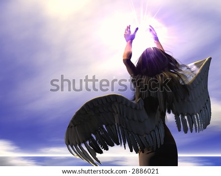 An Angel of mercy holds a Divine light