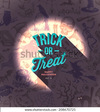 Halloween vector type design on a hand drawn background Halloween vector type design on a hand drawn background