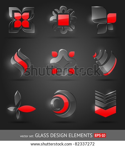 Vector set - abstract glass design elements