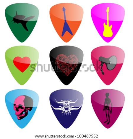 Vector Guitar Pick Designs Vector Guitar Pick Designs