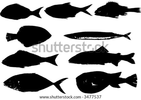 Vector Images, Illustrations and Cliparts: vector fish silhouettes