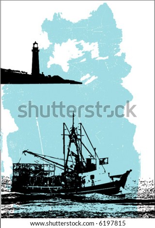 Vector Fishing Boat - 6197815 : Shutterstock