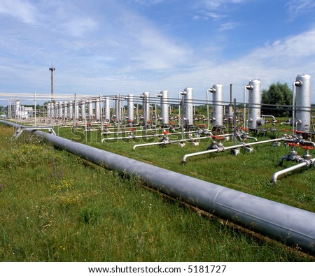 Gas industry,  gas storage facilities natural gas, pipe of the issue of the natural gas