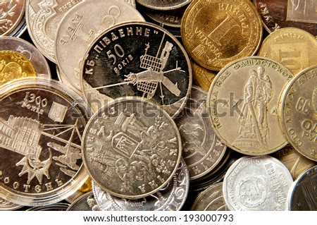 Coins of different countries. coin collection