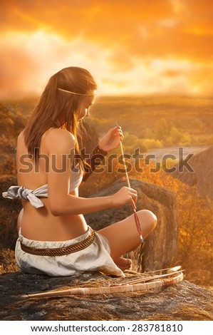 Woman warrior. Amazon woman. Warrioress