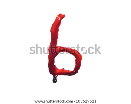 Dripping Slashed Blood Fonts The Letter Lower Case B Stock Photo ...