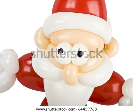 Balloon twisted Santa claus isolated on white