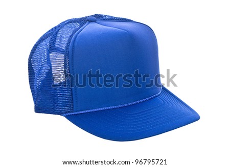 Blue baseball hat isolated on white