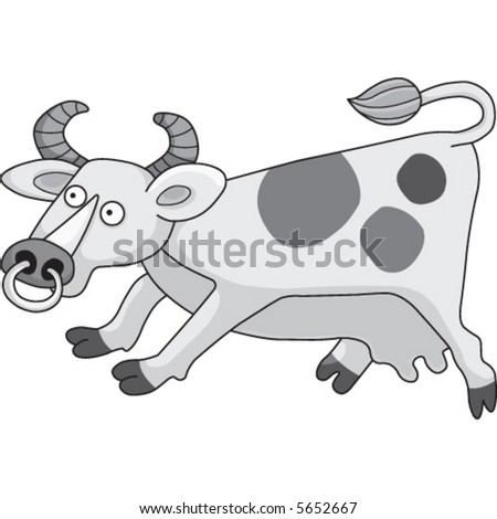 stock vector : A cute cow cartoon illustration.