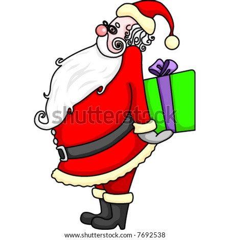 Santa Claus, Christmas Elements For Design Stock Vector Illustration