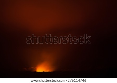 Night photos of erupting volcano in Hawaii Volcanoes National Park, Big Island, Hawaii. Night photos, multiple minute exposure.