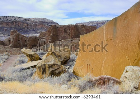 Ancient ruins of pre-historic Indian cultures of American southwest and surroundings, Chaco Culture National park