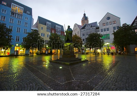 The main market square in Jena, Germany