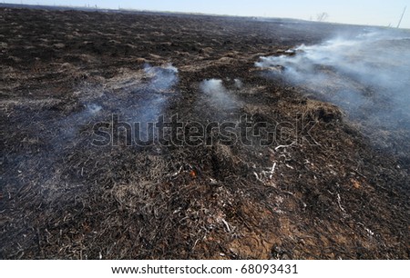 Prescribed prairie burn on the Great Plains in Nebraska
