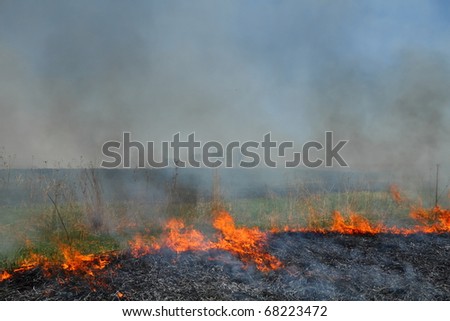 Prescribed prairie burn on the Great Plains in Nebraska