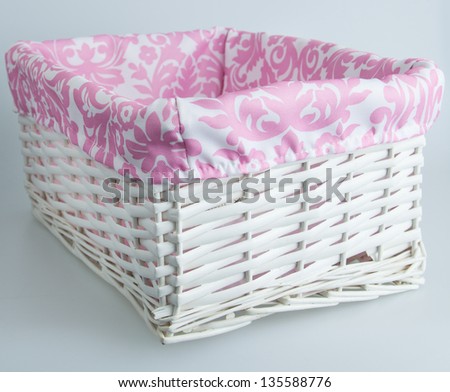 White and pink basket isolated