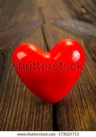 Valentines Day background with old boards with heart