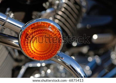 signal of turns of  motorcycle, close up