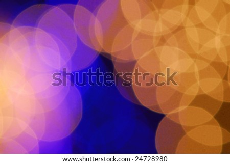 Composition of light spots of electric lamps of dark blue, blue, yellow colors