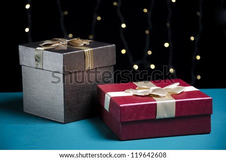 Christmas gift boxes on the table