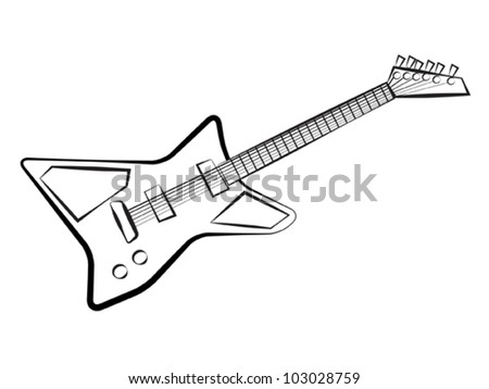 Vector Guitar Sketch - 103028759 : Shutterstock