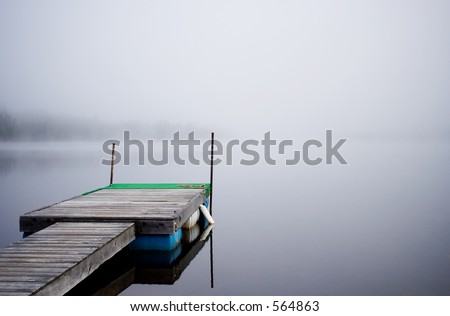 Small deck on lake