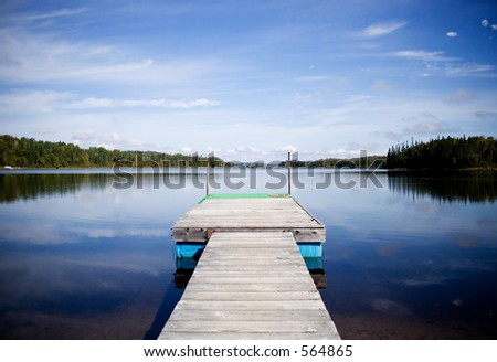 Small deck on lake