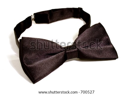A black bow tie isolated on white background