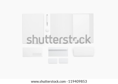Corporate identity templates templates blank business cards disk envelope pen folder Isolated with soft shadows Corporate identity templates templates blank business cards disk envelope pen folder Isolated with soft shadows