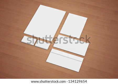 Blank Envelopes Business card folder isolated on wooden background