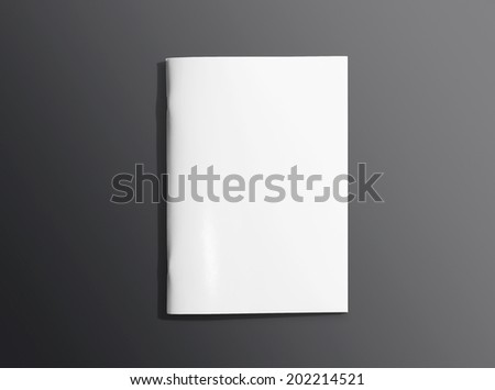 Blank closed brochure photo on dark background to replace your design