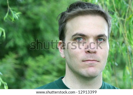 stock photo Man with green eyes