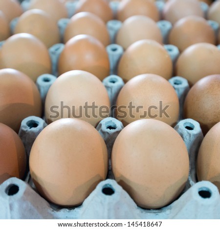 Eggs in a card case selling in Thai market