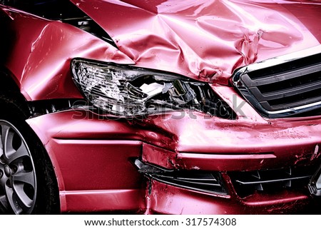 Red Car crash background