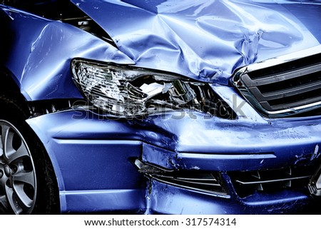 Blue Car crash background