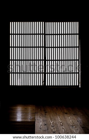 Inside of Paper Window of Old Japanese Samurai house in Takayama, Japan