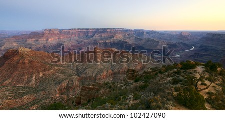 Early-Morning-View of Grand Canyon from Desert-View-point