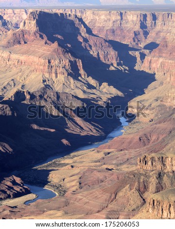 Colorado River view from the Desert View Point in the Grand Canyon National Park.