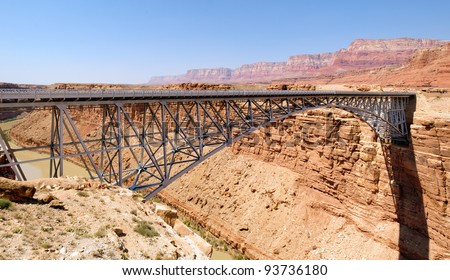 Navajo Bridge over the Colorado River and Grand Canyon
