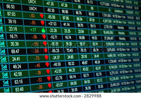 market quotes. stock photo : stock market quotes from a computer screen